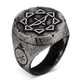 Alparslan The Great Seljuks Octagonal Star Bow and Arrow Model Silver Ring (1)