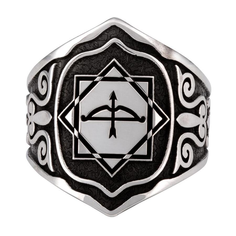 Alparslan The Great Seljuks Silver Zihgir Ring with Bow and Arrow Motif 2