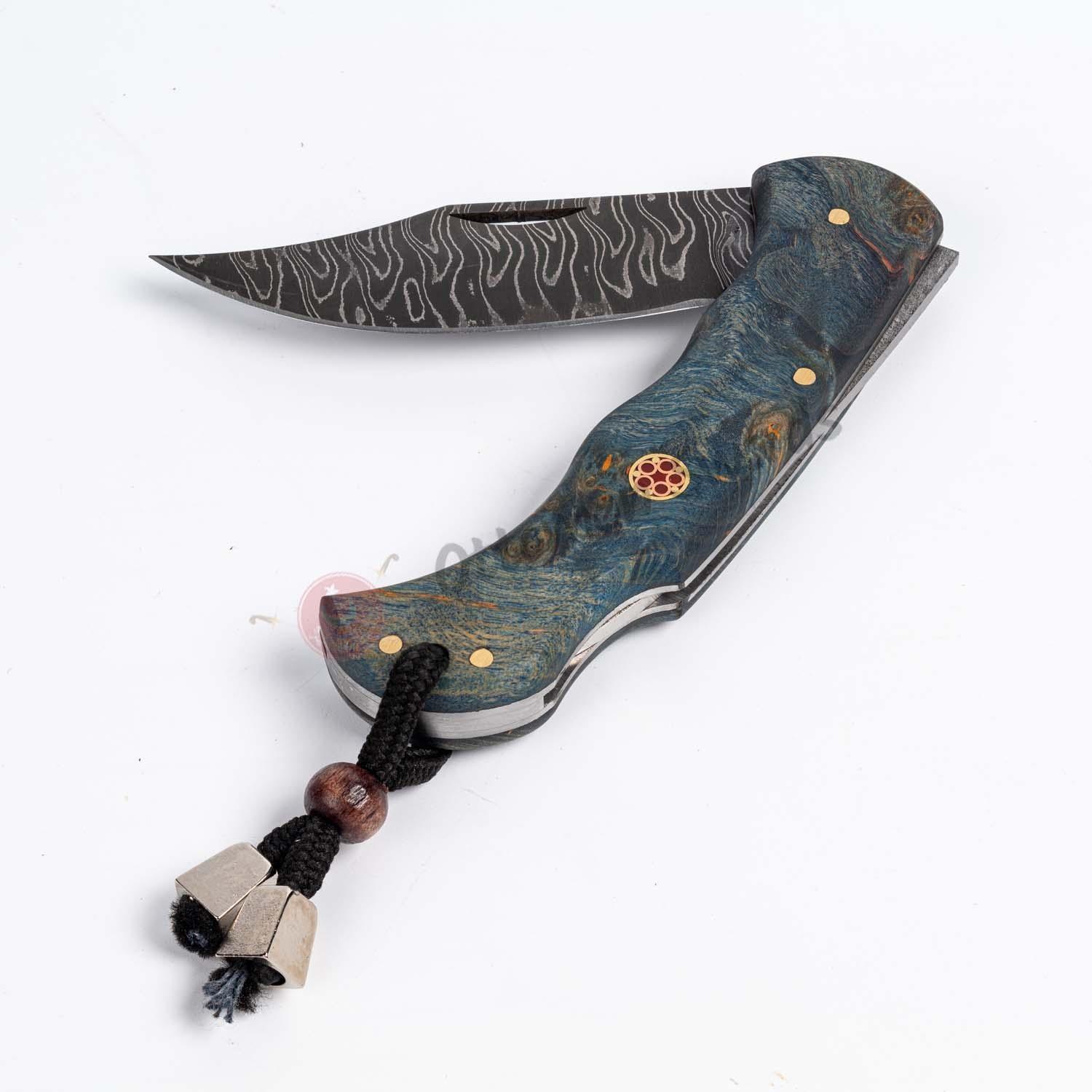 Damascus Steel Folding Knife (2)