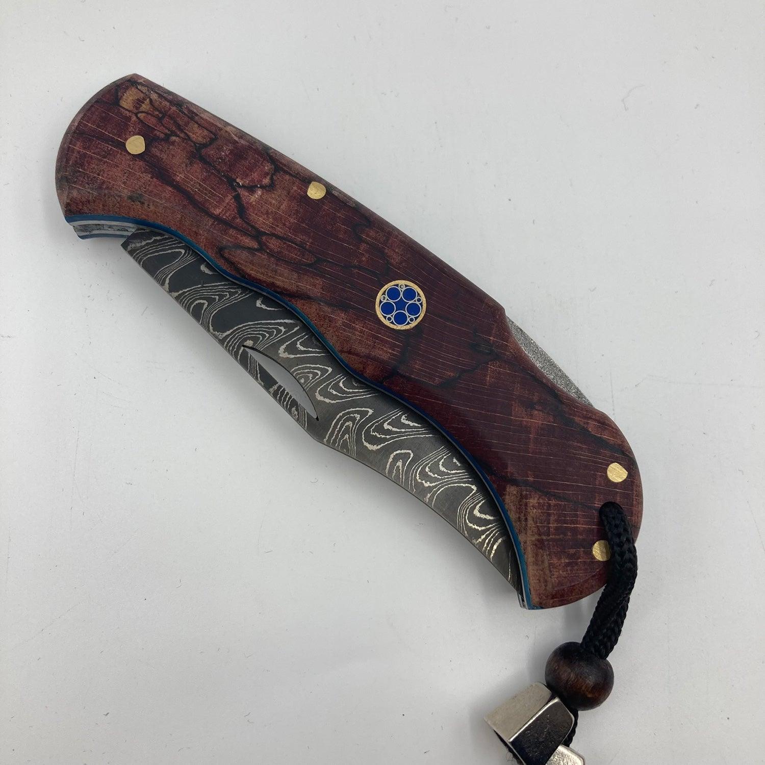 Damascus Steel Folding Pocket Knife - Ottoman Swords