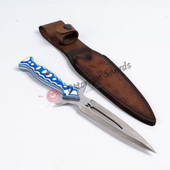 Double Edged Custom Dagger Handcrafted Leather Sheath (1)
