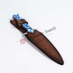 Double Edged Custom Dagger Handcrafted Leather Sheath (3)