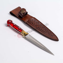 Double Edged Dagger Knife Mica Handle (7)