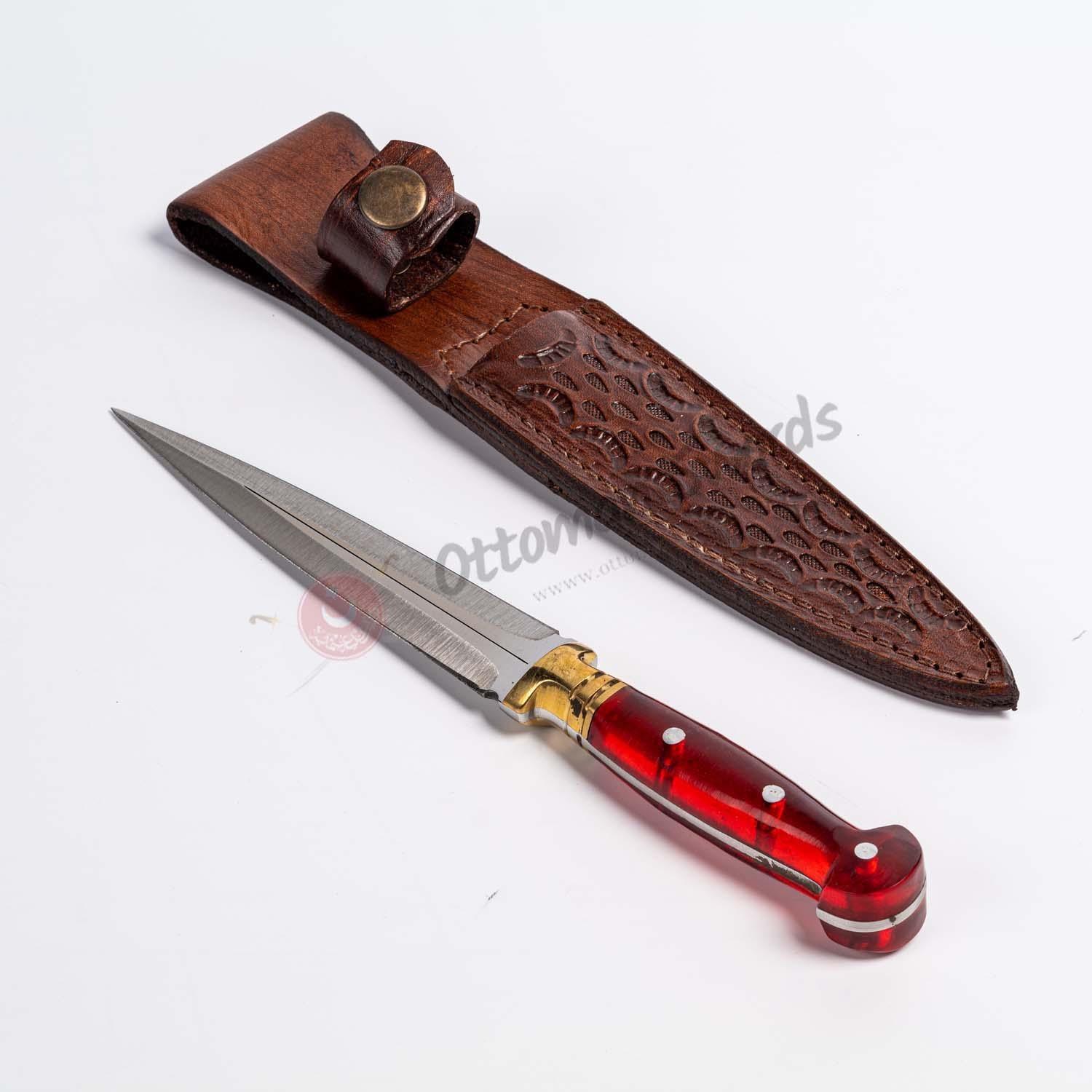 Double Edged Dagger Knife Mica Handle (8)