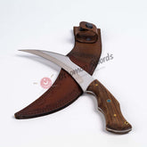 Fixed Blade Karambit Knife Stainless Steel Walnut Handle 11.4 (2)