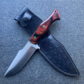 سكين صيد يدوية الصنع بمقبض بادوك مقاس 10 بوصات