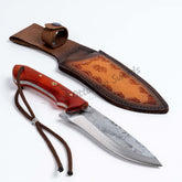 Handmade Carbon Steel Hand Forged Camping Knife Paduk Tree (2)