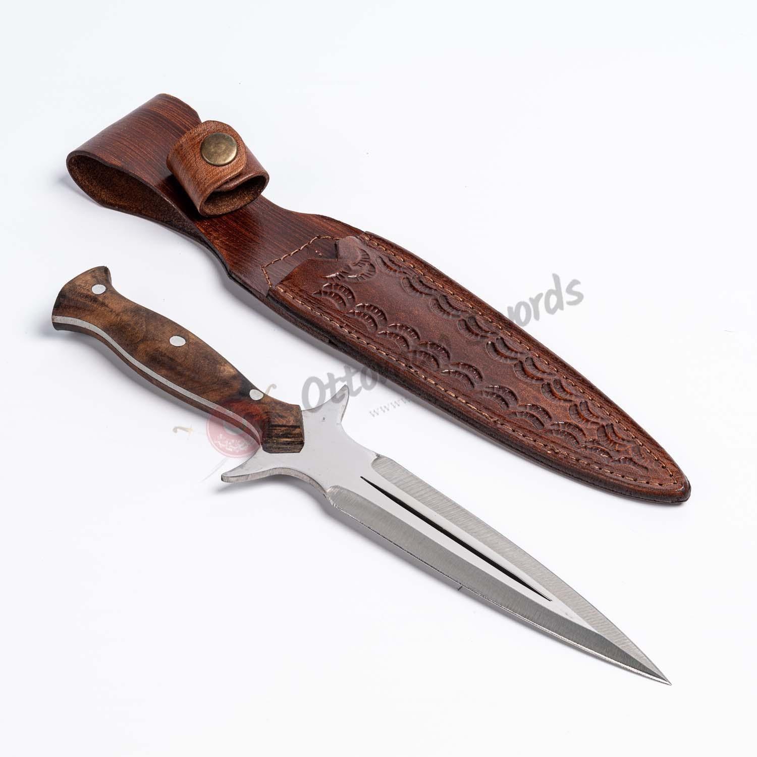 Handmade Dagger Knife with Sheath Tactical Fixed Blade Knife (3)