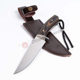 Handmade Full Tang Drop Point Bushcraft Knife and Sheath (3)