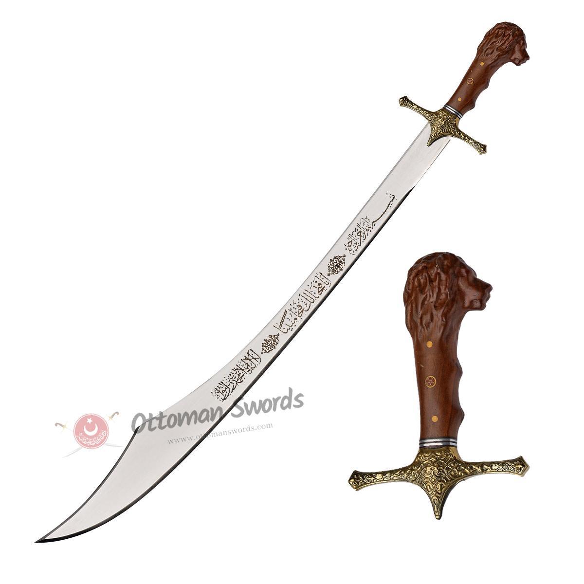 Medieval Scimitar Sword Lion Head For Sale