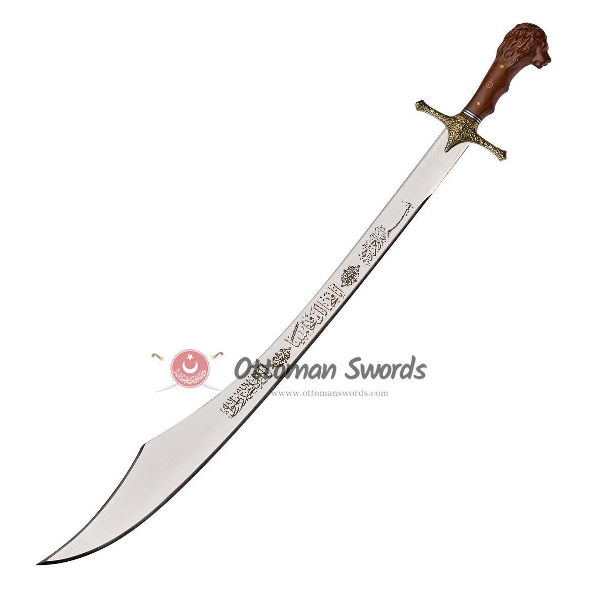 Medieval Scimitar Sword Lion Head