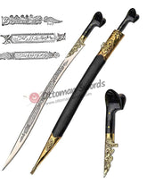 Natural Ram Horn Handle Yataghan Sword (1)