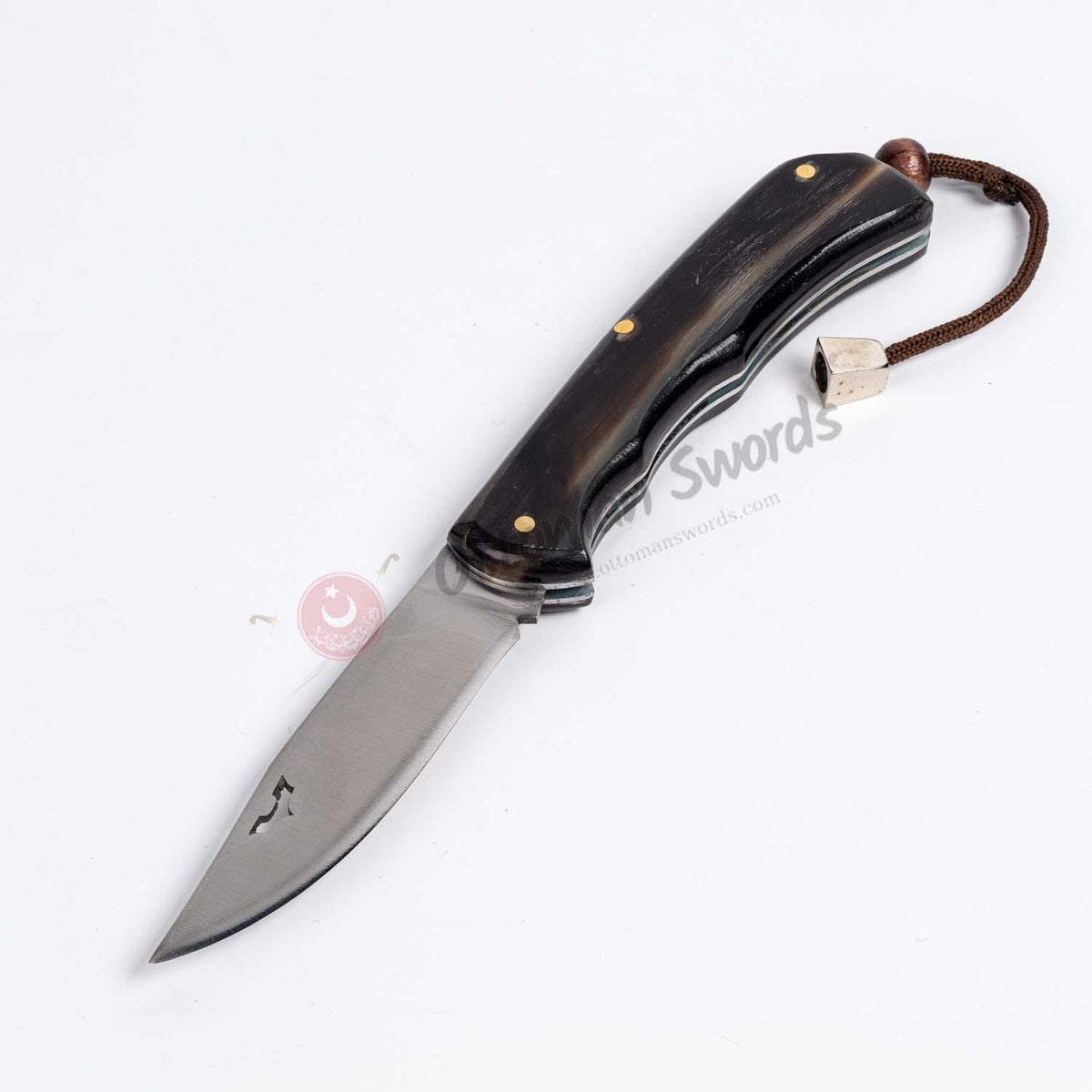 Ram Horn Handle Liner Lock Folding Pocket Knife (1)