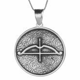 Tozkoparan The Archer Planet Model Bow and Arrow Silver Necklace 2