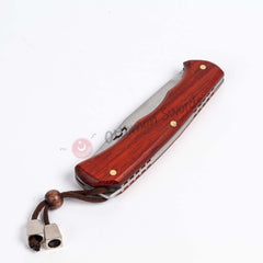 Walnut Handle Liner Lock Folding Pocket Knife (2)