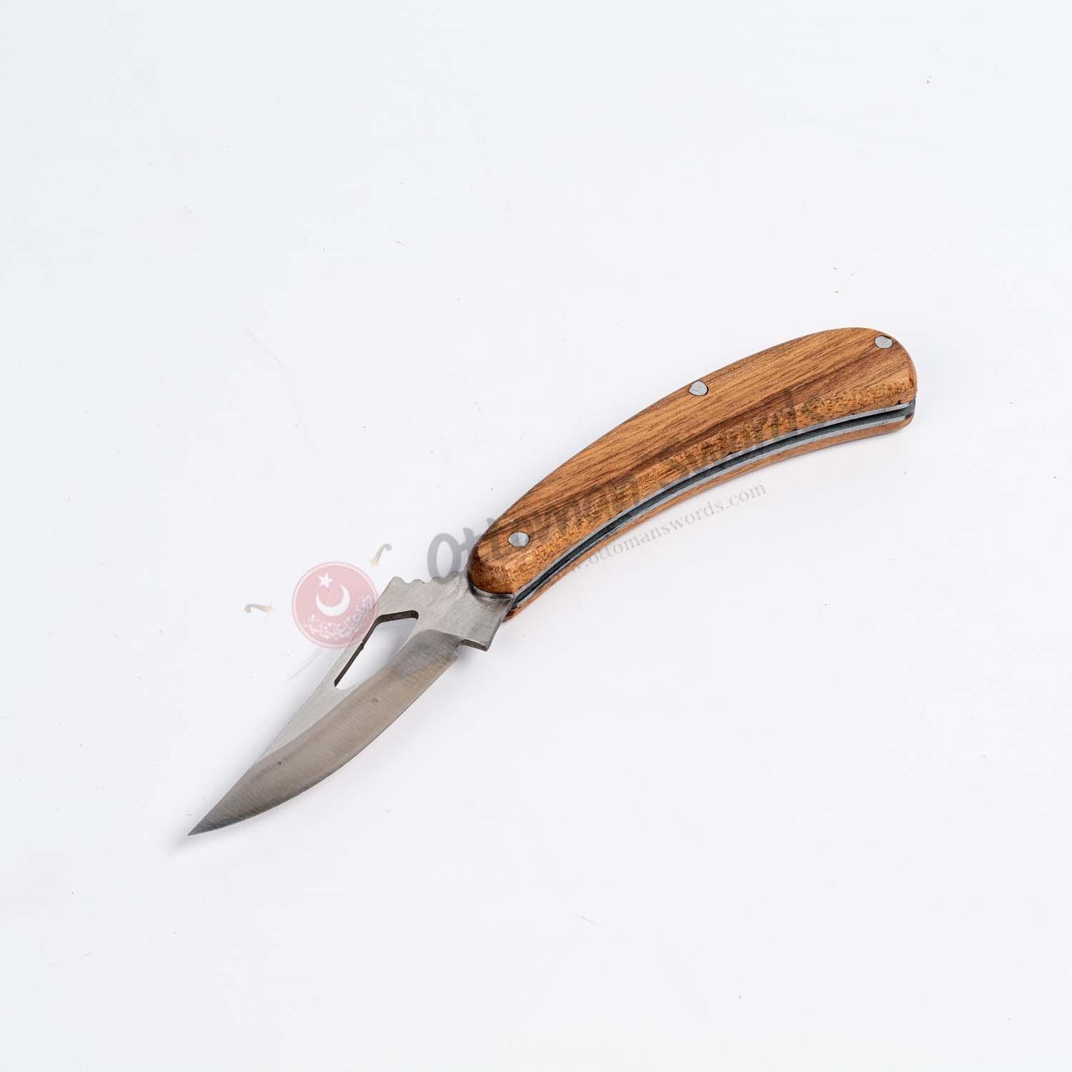 Walnut Handle Small Folding Knife 2.5 İnches Blade (1)