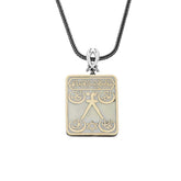 White Enameled Barbarossa Flag Silver Necklace Decorated with Zulfiqar Swords for men