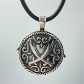 Zulfiqar Sword Embroidered Protective Silver Amulet Necklace (3)