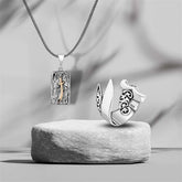 Zulfiqar Sword Silver Ring and Necklace Set (3)