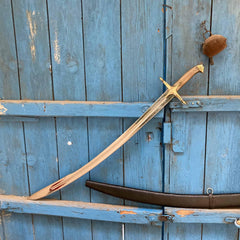 16-17. Century Ottoman Curved Fuller Horn Handle Sword (10)