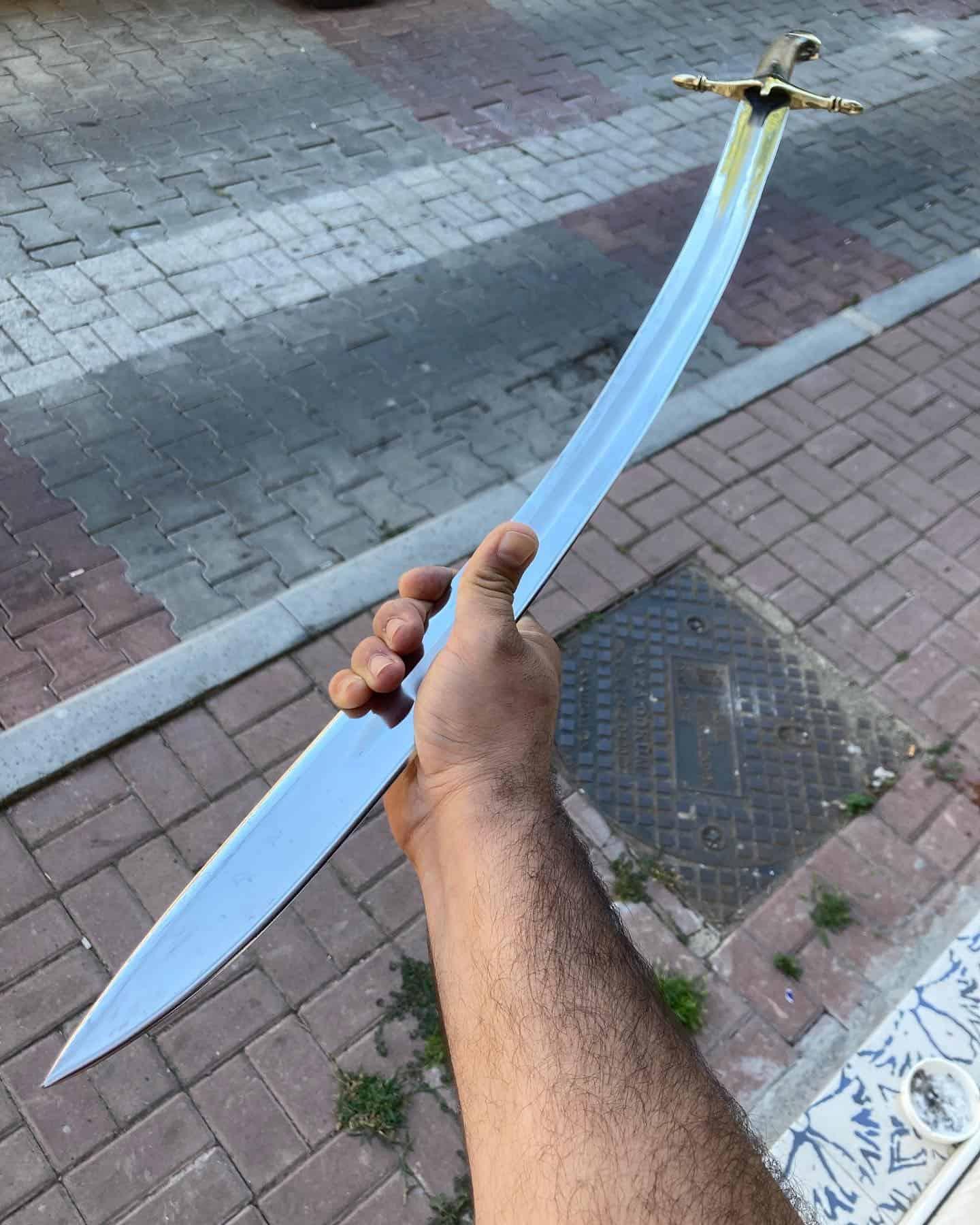 16-17. Century Ottoman Curved Fuller Horn Handle Sword (13)