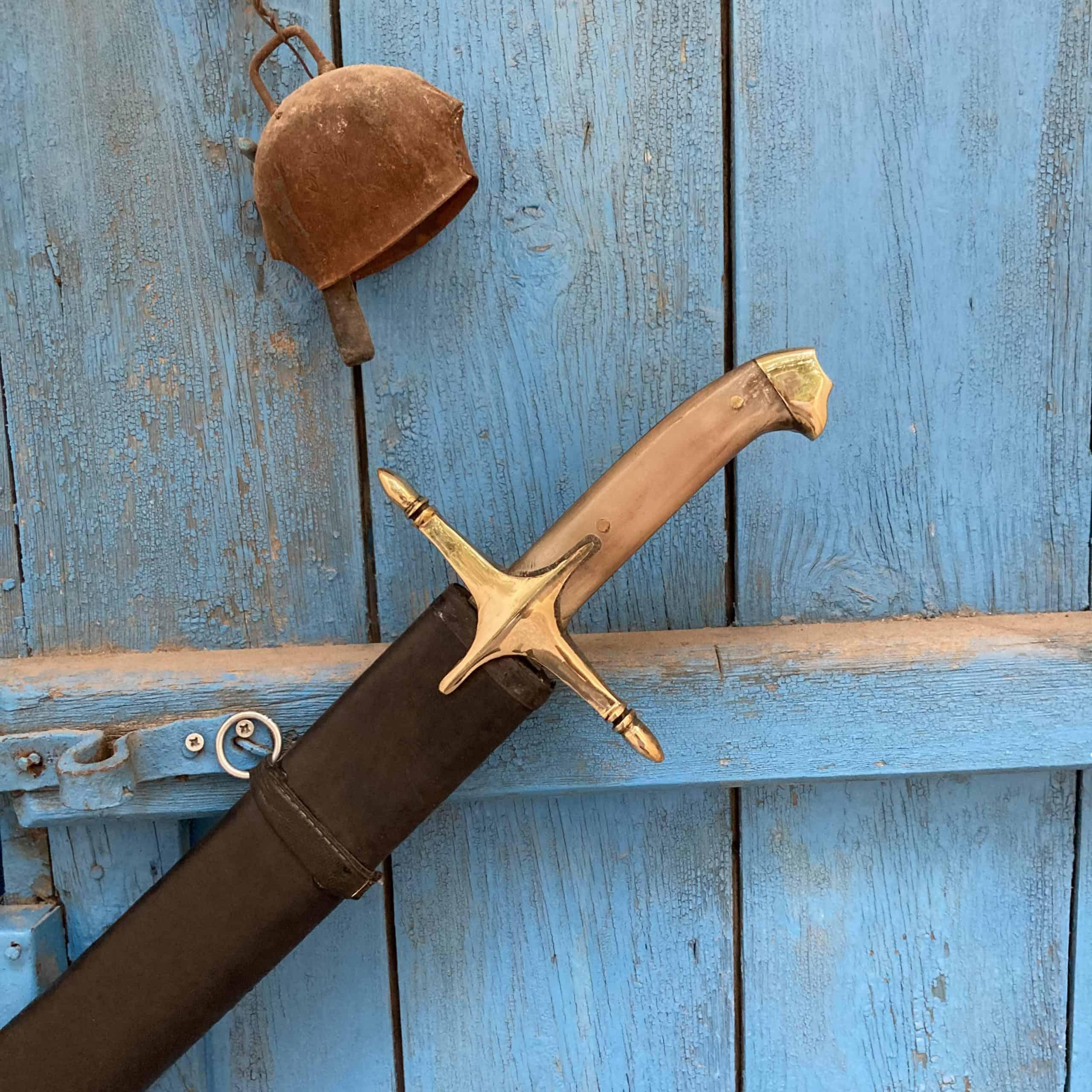 16-17. Century Ottoman Curved Fuller Horn Handle Sword (7)