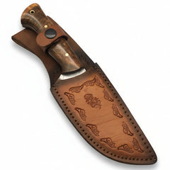 23 cm Hand Forged Carbon Steel Hunting Knife with Walnut Wood Handle