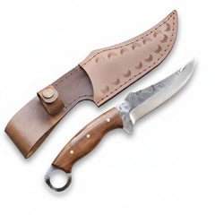 26 cm Hand Forged Carbon Steel Hunting Knife with Walnut Wood Handle