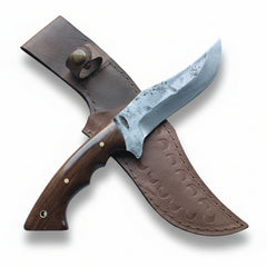 27 cm Hand Forged Carbon Steel Hunting Knife with Walnut Handle