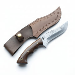 27 cm Hand Forged Carbon Steel Hunting Knife with Walnut Handle