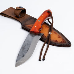 28 cm Hand Forged Carbon Steel Hunting Knife with Padauk Wood Handle