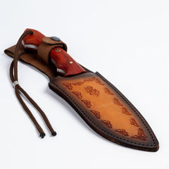 28 cm Hand Forged Carbon Steel Hunting Knife with Padauk Wood Handle