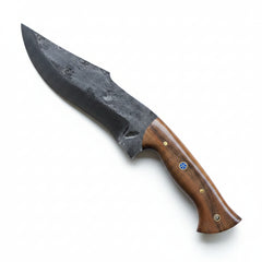 30 cm Hand Forged Carbon Steel Hunting Knife with Walnut Wood Handle