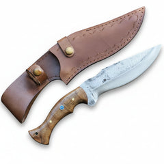 30 cm Hand Forged Carbon Steel Hunting Knife with Walnut Handle