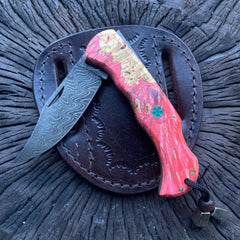 Navaja plegable de acero de Damasco