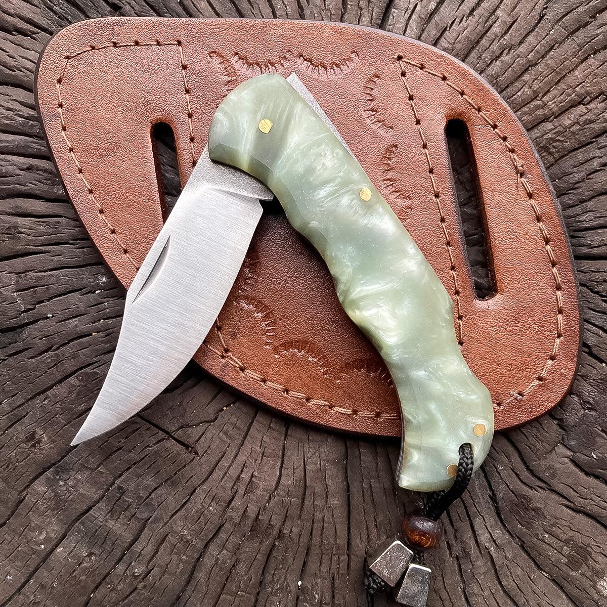 8 İnches Folding Knife Light Green Handle