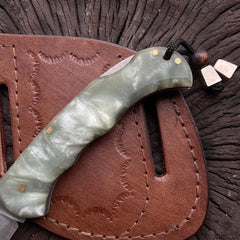 8 İnches Folding Knife Light Green Handle