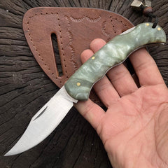 8 İnches Folding Knife Light Green Handle