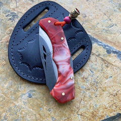 8 İnches Folding Pocket Knife Red and White Handle N690 Steel Camping Knife