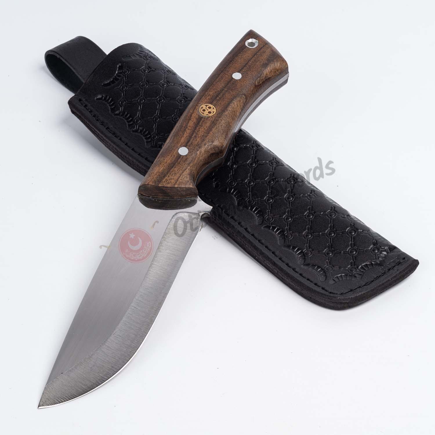 Adjutant Camping Knife Stainless Steel 9.8 Wood Handle (3)