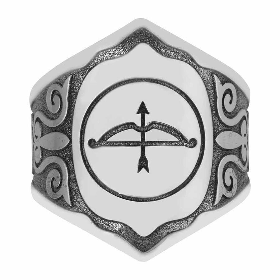 Alparslan The Great Seljuks Bow and Arrow Model Silver Zihgir Ring 2
