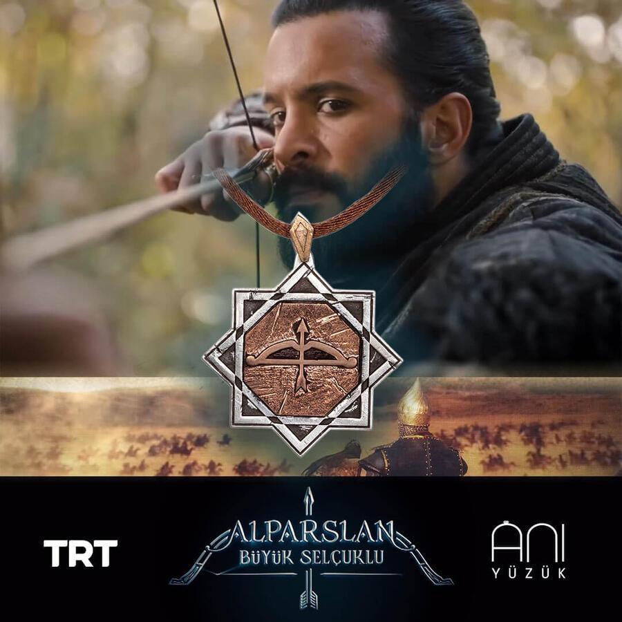 Alparslan The Great Seljuks Octagonal Bow and Arrow Model Silver Ring 2