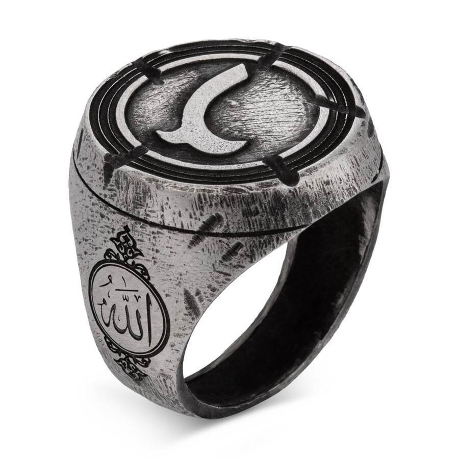 Alparslan The Great Seljuks Qiniq Tribe Model Silver Ring for men (3)