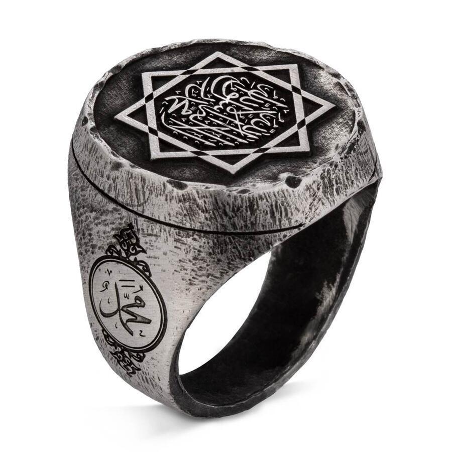 Alparslan The Great Seljuks Silver Ring with Shahada Motif for sale (2)