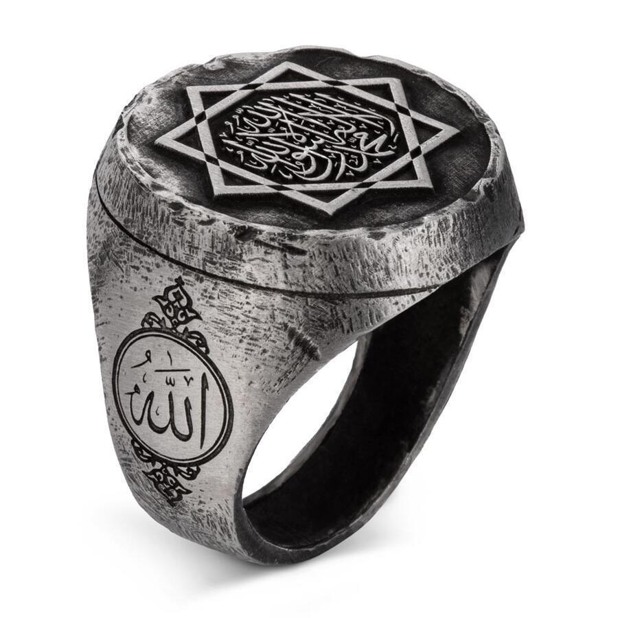 Alparslan The Great Seljuks Silver Ring with Shahada Motif for sale (3)