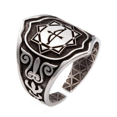Alparslan The Great Seljuks Silver Zihgir Ring with Bow and Arrow Motif