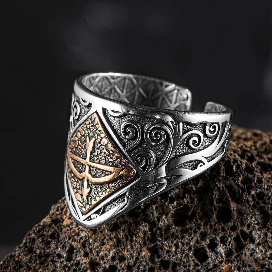 Alparslan The Great Seljuks Tozkoparan The Archer Model Silver Ring