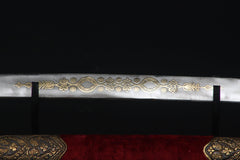 Antique Style Yatagan Sword Red Velvet Brass Scabbard