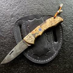 Handmade Forged Damascus Pocket Folding Knife