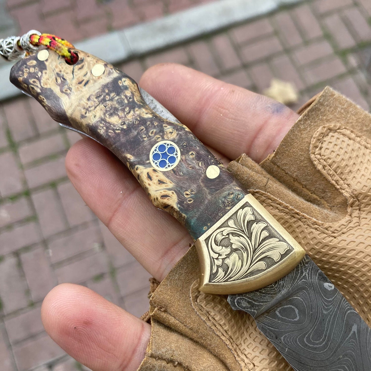 Handmade Forged Damascus Pocket Folding Knife